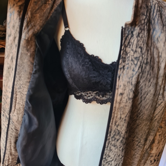 VINTAGE 80s Sujari 14 Real Leather Tan Black Patterned Jacket - Picture 8 of 13